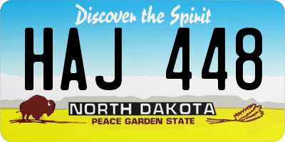 ND license plate HAJ448