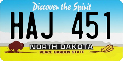 ND license plate HAJ451