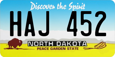 ND license plate HAJ452