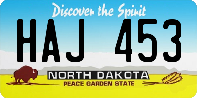 ND license plate HAJ453