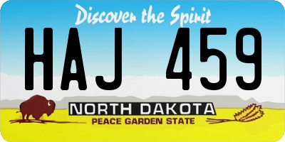 ND license plate HAJ459