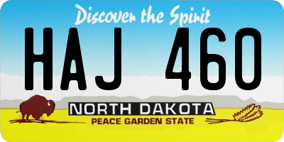 ND license plate HAJ460