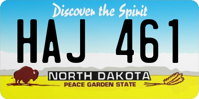 ND license plate HAJ461