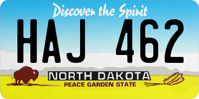 ND license plate HAJ462