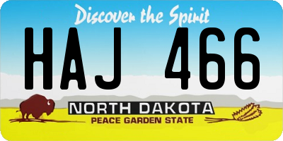 ND license plate HAJ466