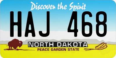 ND license plate HAJ468