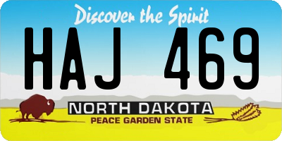 ND license plate HAJ469