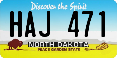 ND license plate HAJ471