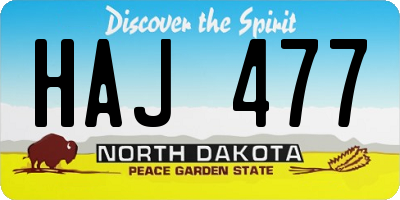 ND license plate HAJ477