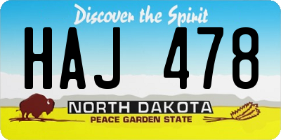 ND license plate HAJ478