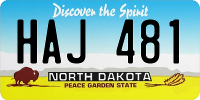 ND license plate HAJ481