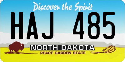 ND license plate HAJ485