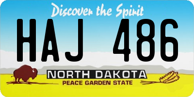 ND license plate HAJ486