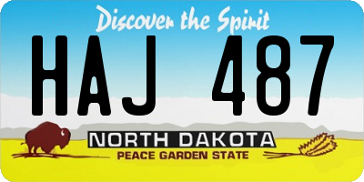 ND license plate HAJ487