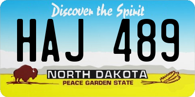 ND license plate HAJ489