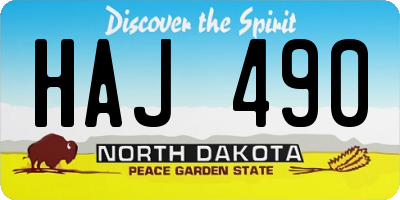 ND license plate HAJ490