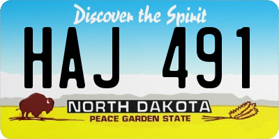 ND license plate HAJ491