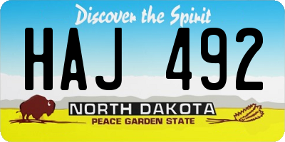 ND license plate HAJ492