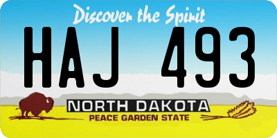 ND license plate HAJ493