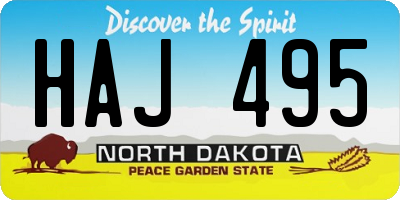 ND license plate HAJ495