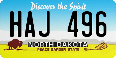 ND license plate HAJ496