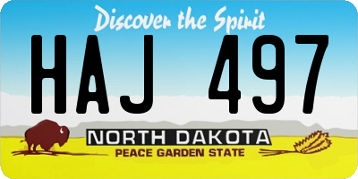 ND license plate HAJ497