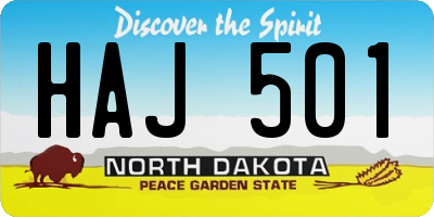 ND license plate HAJ501