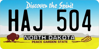 ND license plate HAJ504