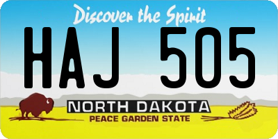 ND license plate HAJ505