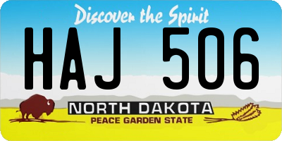 ND license plate HAJ506