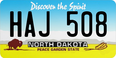 ND license plate HAJ508