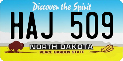 ND license plate HAJ509