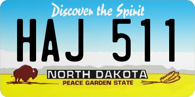 ND license plate HAJ511