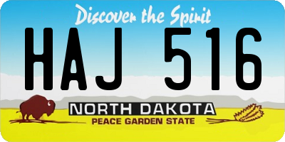 ND license plate HAJ516