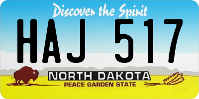 ND license plate HAJ517