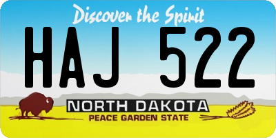 ND license plate HAJ522