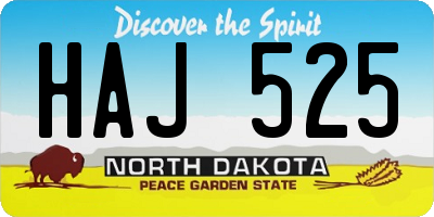 ND license plate HAJ525