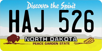 ND license plate HAJ526