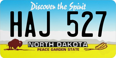 ND license plate HAJ527