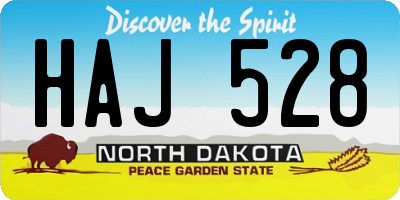 ND license plate HAJ528