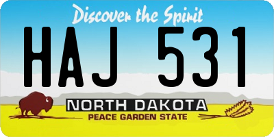 ND license plate HAJ531