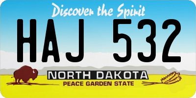 ND license plate HAJ532