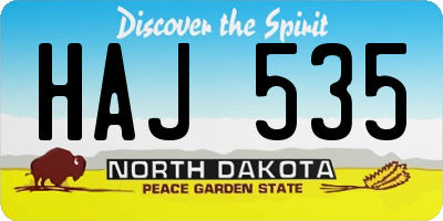 ND license plate HAJ535