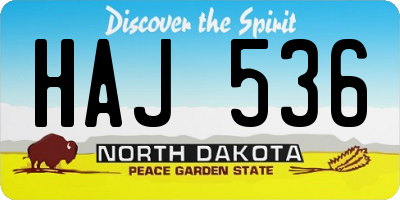 ND license plate HAJ536