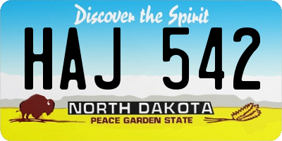 ND license plate HAJ542