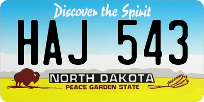 ND license plate HAJ543