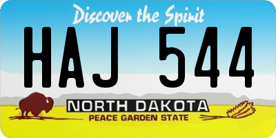 ND license plate HAJ544