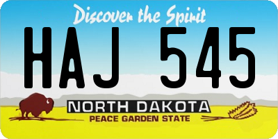 ND license plate HAJ545