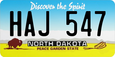 ND license plate HAJ547