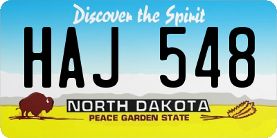 ND license plate HAJ548